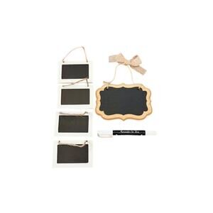 Mini Chalkboard Hang Tags set of 5 with Chalk Pen Reusable Wedding Party Decor